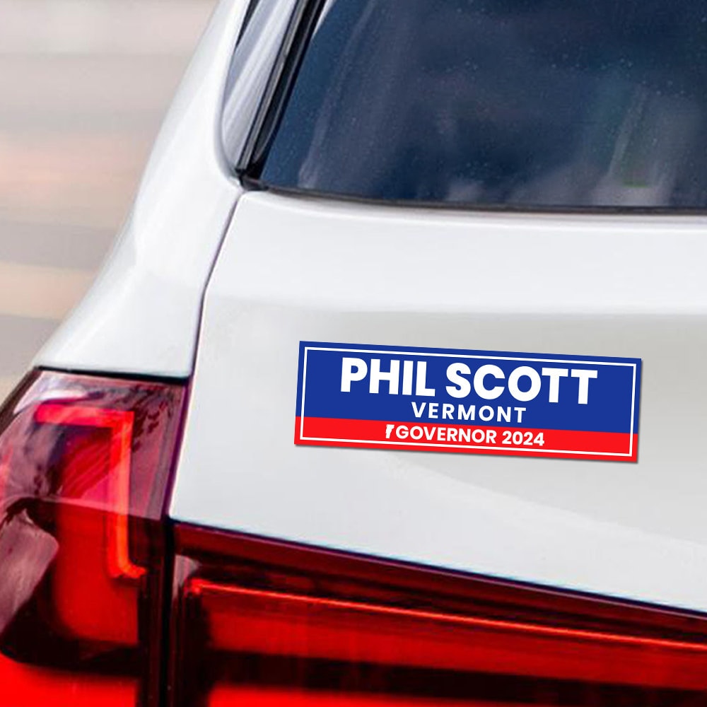 Phil Scott for Governor Car Magnet - Vote Phil Scott Vehicle Magnet, Vermont Governor Elections 2024 Sticker Magnet - 10" x 3"
