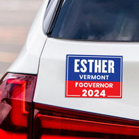 a political bumper sticker on the back of a car