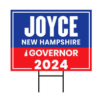 Joyce Craig For New Hampshire Governor Yard Sign - Coroplast 2024 Governor Elections Race Red White & Blue Yard Sign with Metal H-Stake