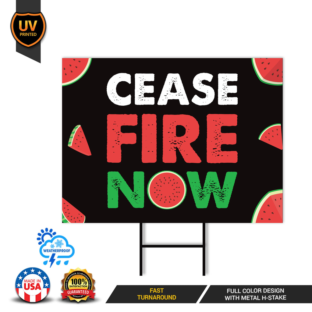 Ceasefire Now Yard Sign - Coroplast Ceasefire Now Lawn Sign, We Believe  Peace Sign, Stop the Hate Yard Sign with Metal H-Stake