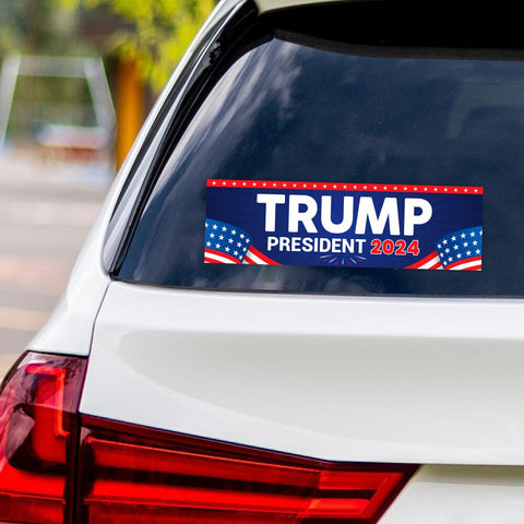 Trump 2024 MAGA Bumper Sticker (White Trump 2024 MAGA Bumper Sticker (White