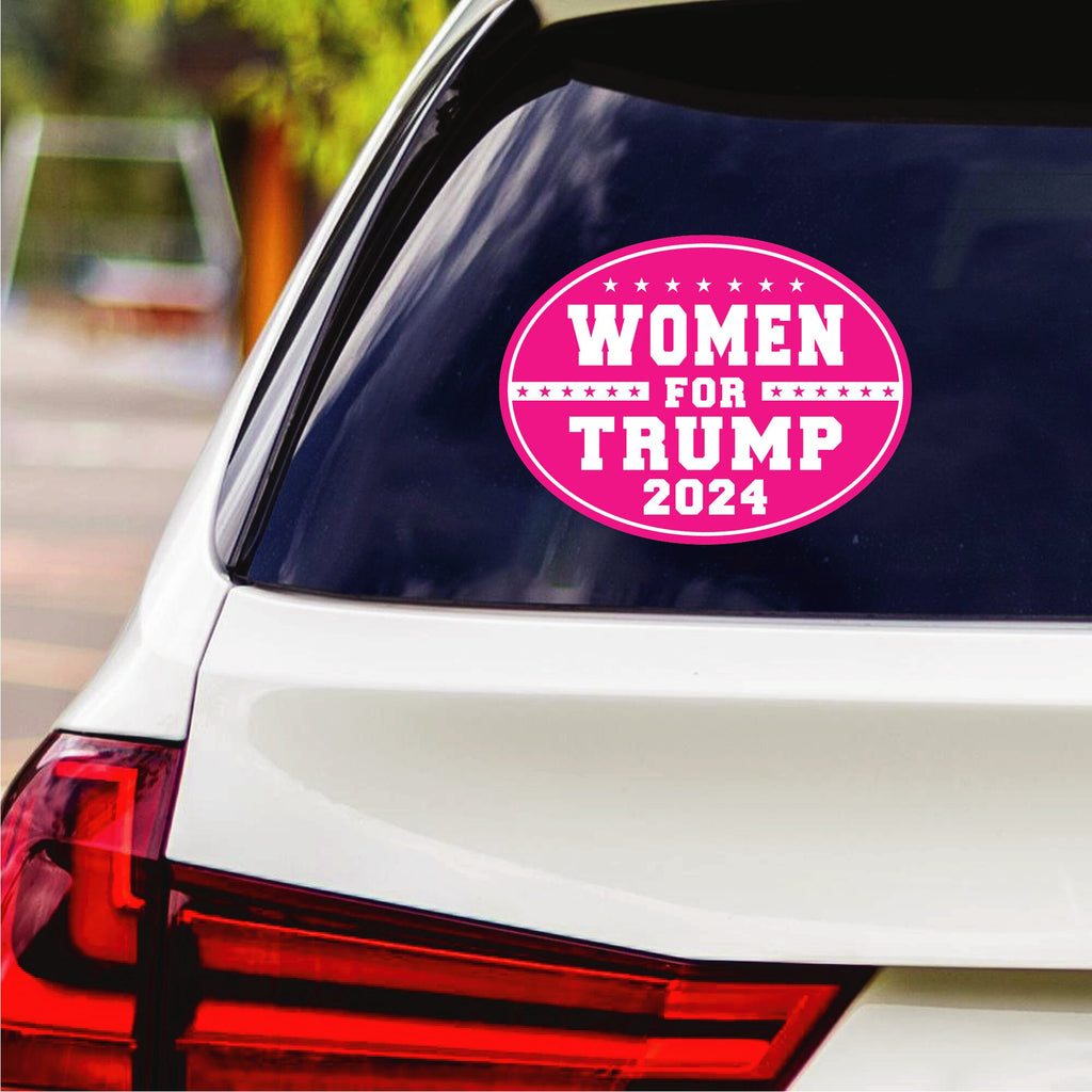 Women for Trump 2024 Sticker Vinyl Decal - Trump 2024, Donald Trump For President 2024, Take America Back Bumper Sticker Decal - 6" x 4.5"