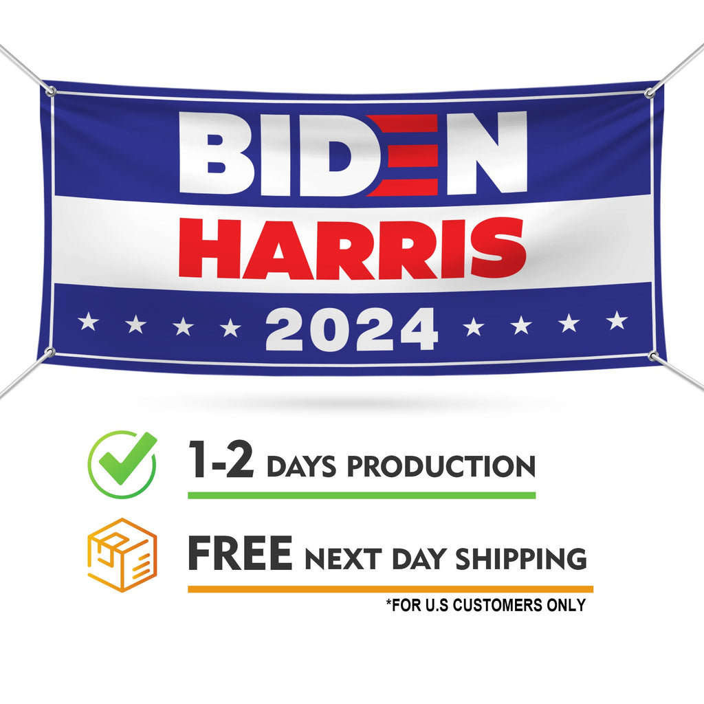 Biden Harris 2024 Banner Sign, 13 Oz Joe Kamala Biden For President 2024 Sign, 2024 President Election Vinyl Banner With Metal Grommets
