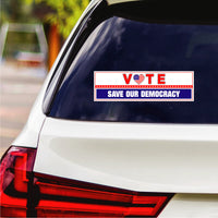 Vote Blue Save Democracy Sticker Vinyl Decal, Vote Democrat Vinyl Sticker, 2024 President Election, Vote Blue Bumper Sticker, 10" x 3"