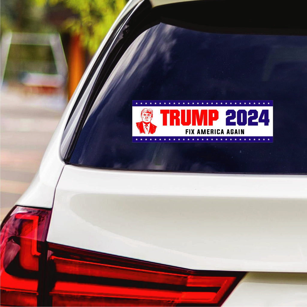 Fix America Again Trump 2024 Sticker Vinyl Decal - Donald Trump For President 2024, Take America Back Bumper Sticker - 10" x 3"
