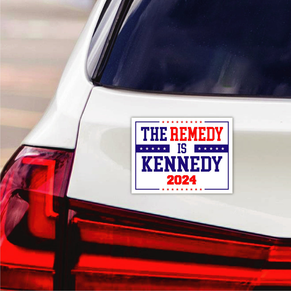 Kennedy 2024 Car Magnet, The Remedy Is Kennedy Election 2024 Magnet, Robert F. Kennedy Jr. For President 2024 Vehicle Magnet - 6" x 4.5"