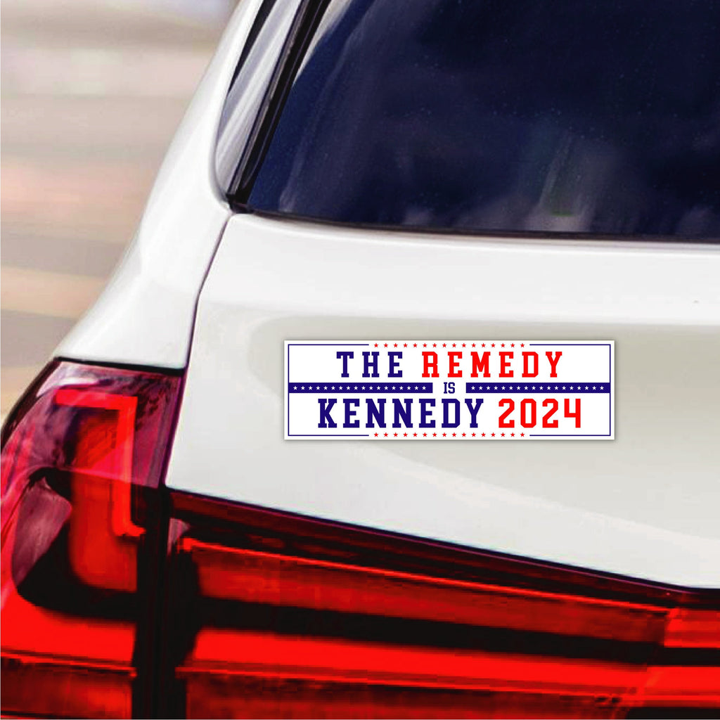 Kennedy 2024 Car Magnet, The Remedy Is Kennedy Election 2024 Magnet, Robert F. Kennedy Jr. For President 2024 Vehicle Magnet - 10" x 3"