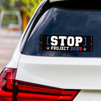 Stop Project 2025 Sticker Vinyl Decal, Vote Democrat Vinyl Sticker, 2024 Election, Vote Blue Save Democracy Bumper Sticker, 10" x 3"