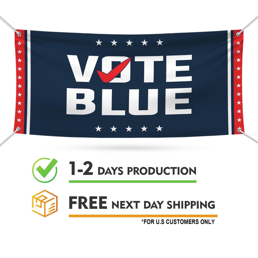 Vote Blue Save Democracy Banner Sign, 13 Oz Waterproof Vote Democrat Banner, Vote Blue. For President 2024 Banner With Metal Grommets