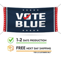 Vote Blue Save Democracy Banner Sign, 13 Oz Waterproof Vote Democrat Banner, Vote Blue. For President 2024 Banner With Metal Grommets