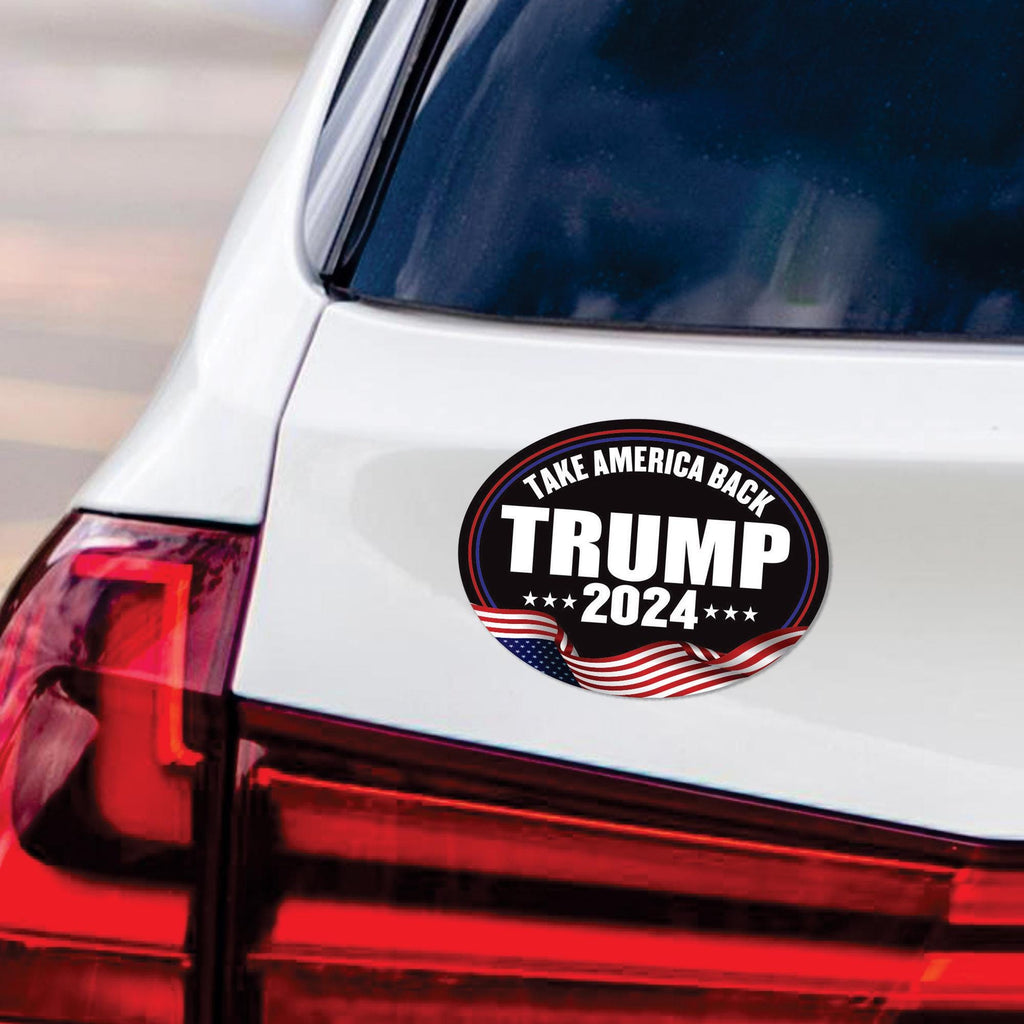 Trump 2024 Magnet, Take America Back, Trump 2024, Trump For President 2024 Car Magnet, Trump Magnet, Trump 2024 Vehicle Magnet, 6" x 4.5"