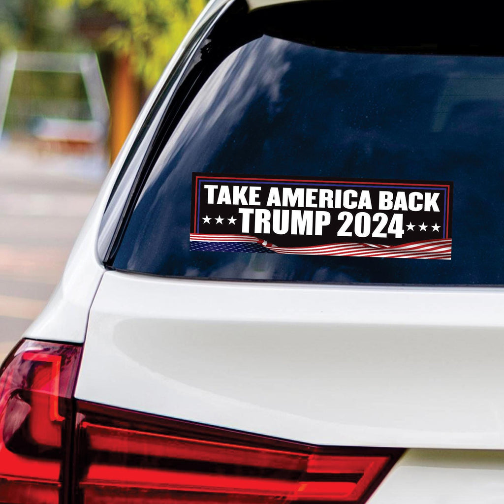 Trump 2024 Sticker Vinyl Decal - Trump 2024, Donald Trump For President 2024, Take America Back Bumper Sticker Decal - 10" x 3"
