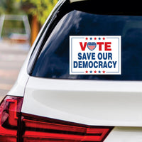 Vote Blue Save Democracy Sticker Vinyl Decal, Vote Democrat Vinyl Sticker, 2024 President Election, Vote Blue Bumper Sticker, 6" x 4.5"