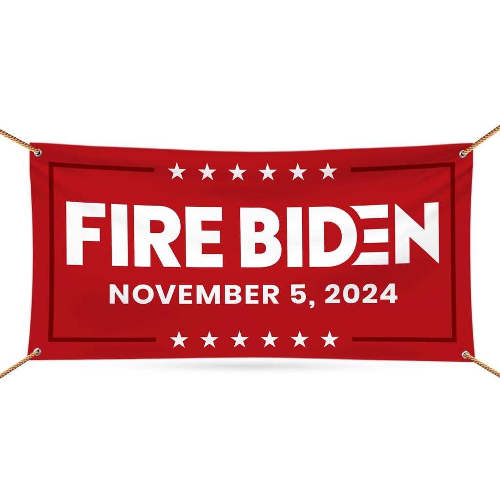 Fire Biden 2024 Banner Sign, 13 Oz Waterproof Anti Biden Banner, Election 2024, Fire Biden Banner With Metal Grommets