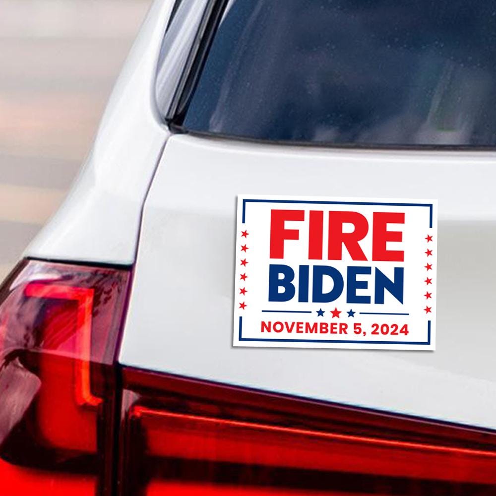 Fire Biden 2024 Car Magnet, Anti Biden Vehicle Magnet, 2024 President Election Bumper, Fire Biden Magnet, 6" x 4.5"