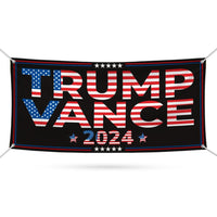 Trump Vance 2024 Banner Sign, 13 Oz Heavy Duty Waterproof Trump For President 2024, Take American Back Vinyl Banner with Metal Grommets