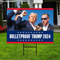 Trump for President 2024 Yard Sign, Still Standing Sign, Trump Shot, Never Surrender, Trump Fight, Election 2024 Sign with Metal H-Stake