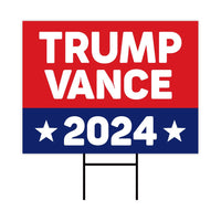 Trump Vance 2024 Yard Sign - Coroplast American Flag Donald Trump For President 2024, Take America Back Yard Sign with Metal H-Stake