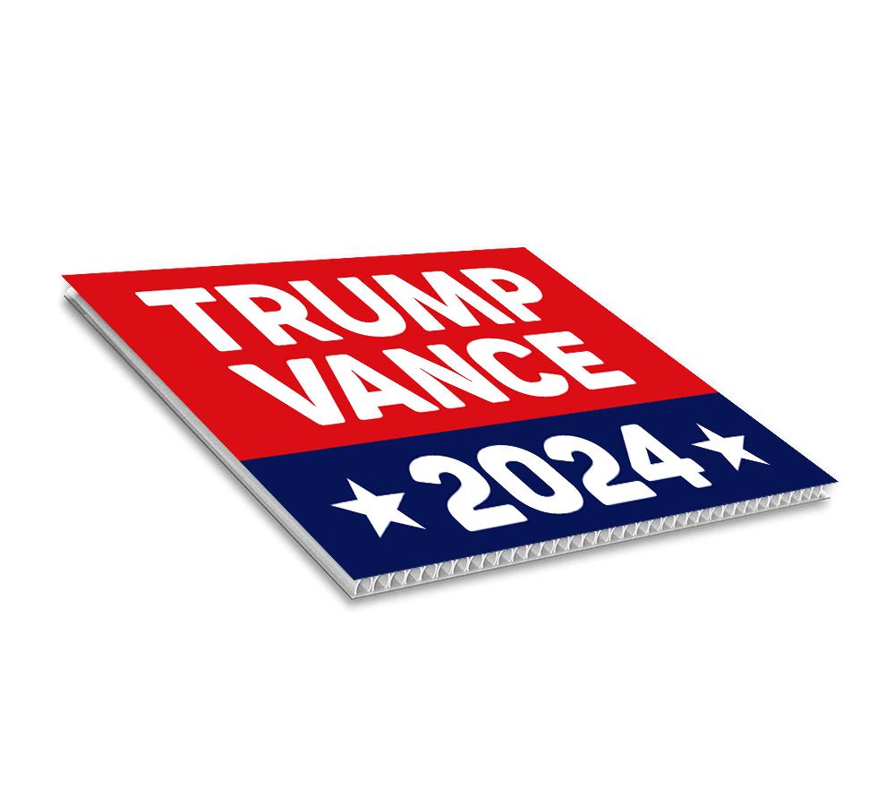Trump Vance 2024 Yard Sign - Coroplast American Flag Donald Trump For President 2024, Take America Back Yard Sign with Metal H-Stake