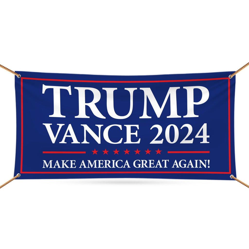 Trump Vance 2024 Banner Sign, 13 Oz Heavy Duty Waterproof Trump For President 2024, Take American Back Vinyl Banner with Metal Grommets