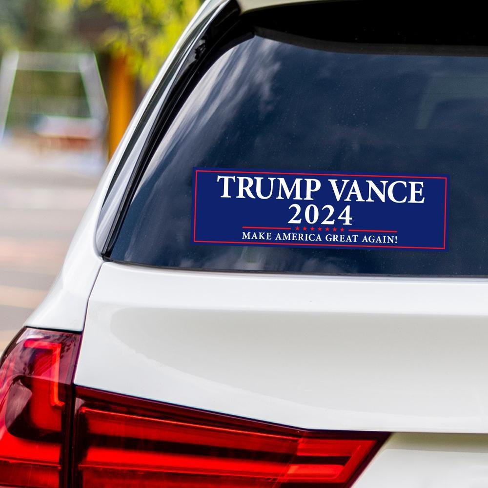 Trump Vance 2024 Sticker Vinyl Decal, Trump 2024 Vinyl Sticker, 2024 Election, Take America Back, Trump Campaign Bumper Sticker, 10" x 3"