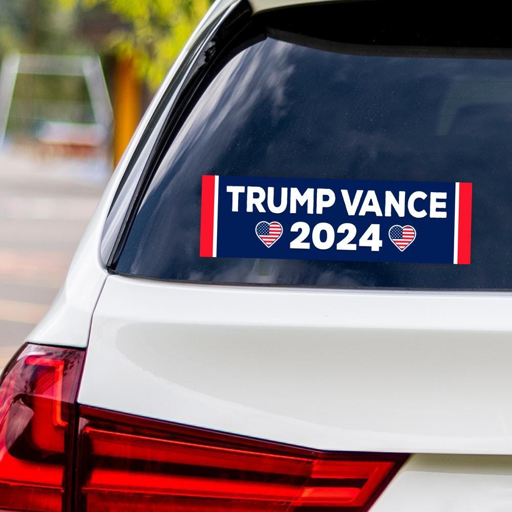 Trump Vance 2024 Sticker Vinyl Decal, Trump 2024 Vinyl Sticker, 2024 Election, Take America Back, Trump Campaign Bumper Sticker, 10" x 3"