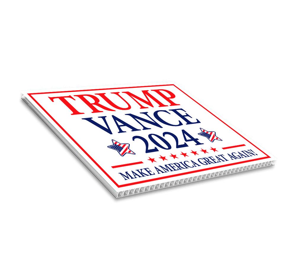 Trump Vance 2024 Yard Sign - Coroplast American Flag Donald Trump For President 2024, Take America Back Yard Sign with Metal H-Stake