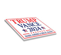 Trump Vance 2024 Yard Sign - Coroplast American Flag Donald Trump For President 2024, Take America Back Yard Sign with Metal H-Stake