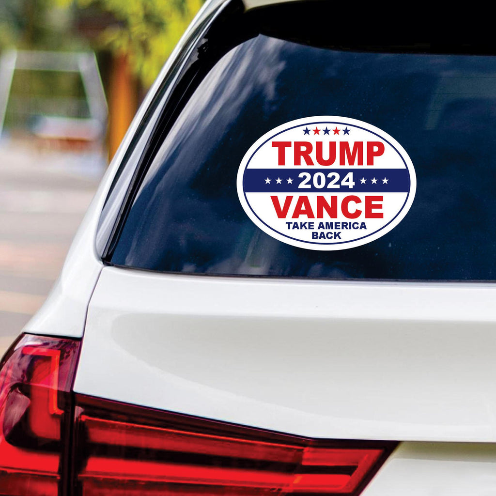 Trump Vance 2024 Sticker Vinyl Decal, Trump 2024 Vinyl Sticker, 2024 Election, Take America Back, Trump Campaign Bumper Sticker, 6" x 4.5"