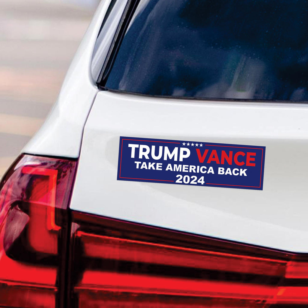 Trump Vance 2024 Magnet, Take America Back, Trump For President 2024 Car Magnet, Trump Magnet, Trump 2024 Vehicle Magnet, 10" x 3"
