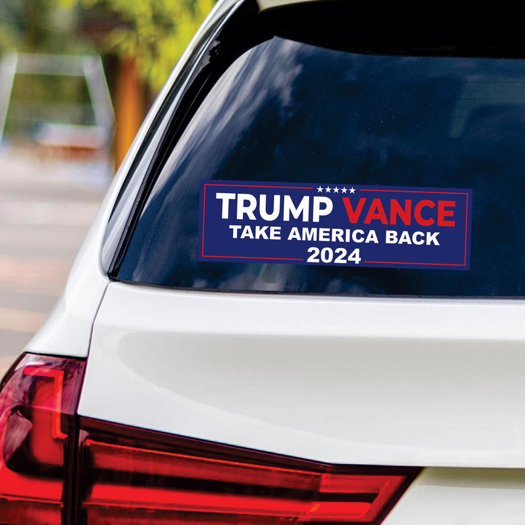 Trump Vance 2024 Sticker Vinyl Decal, Trump 2024 Vinyl Sticker, 2024 Election, Take America Back, Trump Campaign Bumper Sticker, 10" x 3"