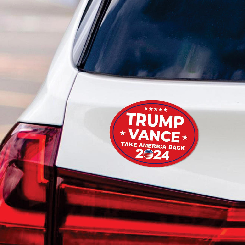 Trump Vance 2024 Magnet, Take America Back, Trump For President 2024 Car Magnet, Trump Magnet, Trump 2024 Vehicle Magnet, 6" x 4.5"