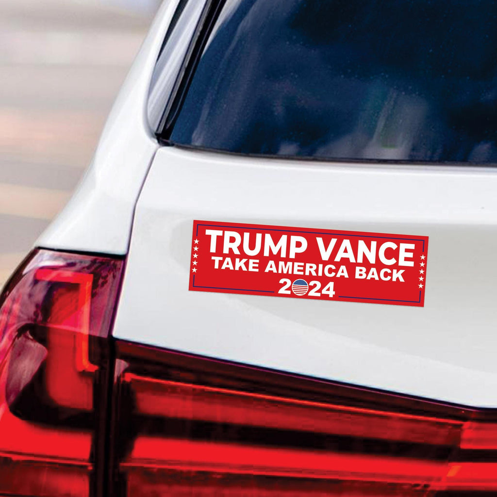 Trump Vance 2024 Magnet, Take America Back, Trump For President 2024 Car Magnet, Trump Magnet, Trump 2024 Vehicle Magnet, 10" x 3"