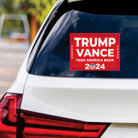 Trump Vance 2024 Sticker Vinyl Decal, Trump 2024 Vinyl Sticker, 2024 Election, Take America Back, Trump Campaign Bumper Sticker, 6" x 4.5"
