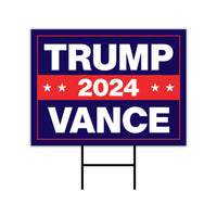 Trump Vance 2024 Yard Sign - Coroplast American Flag Donald Trump For President 2024, Take America Back Yard Sign with Metal H-Stake