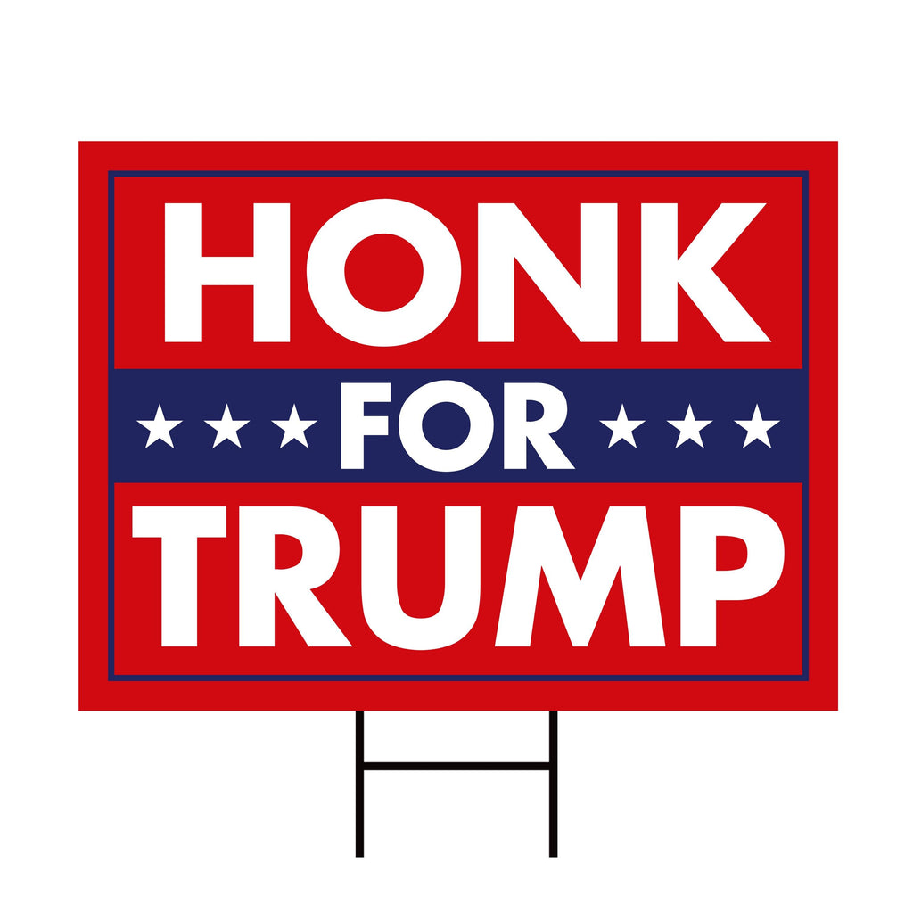 Honk for Trump 2024 Yard Sign - Coroplast Trump 2024, Donald Trump For President 2024 Take America Back Yard Sign with Metal H-Stake