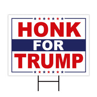 Honk for Trump 2024 Yard Sign - Coroplast Trump 2024, Donald Trump For President 2024 Take America Back Yard Sign with Metal H-Stake