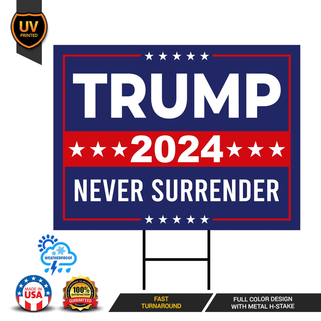 Trump for President 2024 Yard Sign, Still Standing Sign, Trump Vance, Never Surrender, Trump Fight, Election 2024 Sign with Metal H-Stake