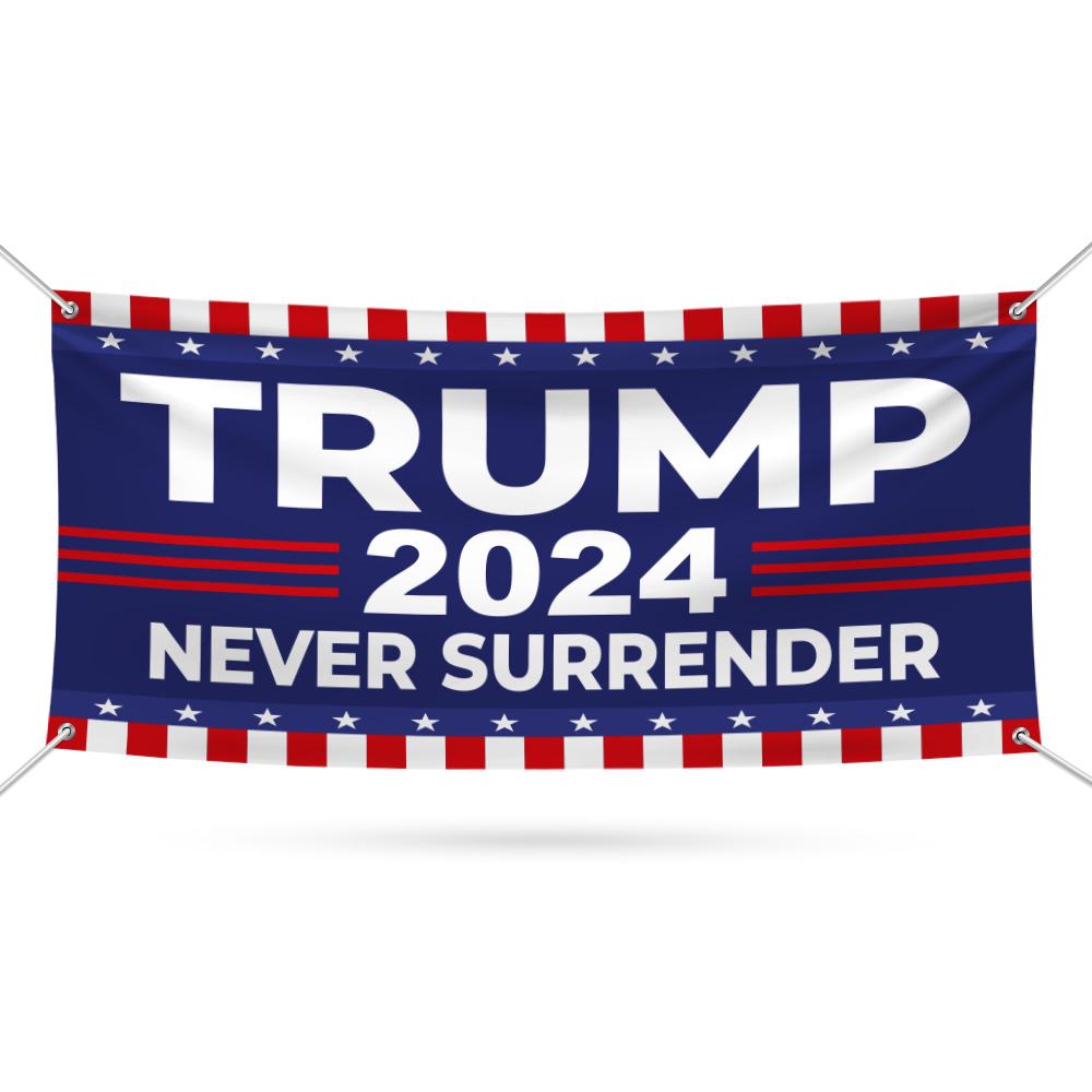 Trump for President 2024 Banner, 13 Oz Still Standing, Trump Vance, Never Surrender, Trump Fight, Election 2024 Banner With Metal Grommets