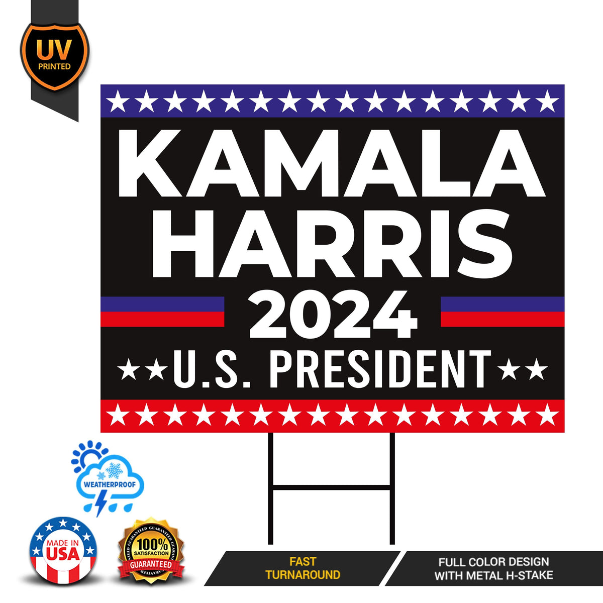 Kamala Harris 2024 Yard Sign - Coroplast Kamala Harris For President 2 ...