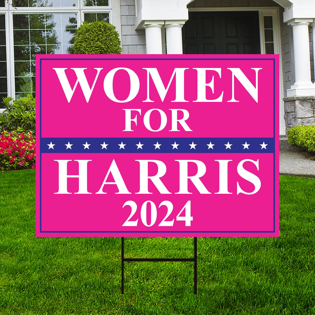 Kamala Harris 2024 Yard Sign - Coroplast Harris For President 2024 Lawn Sign, Election 2024, Women for Harris Signs with Metal H-Stake