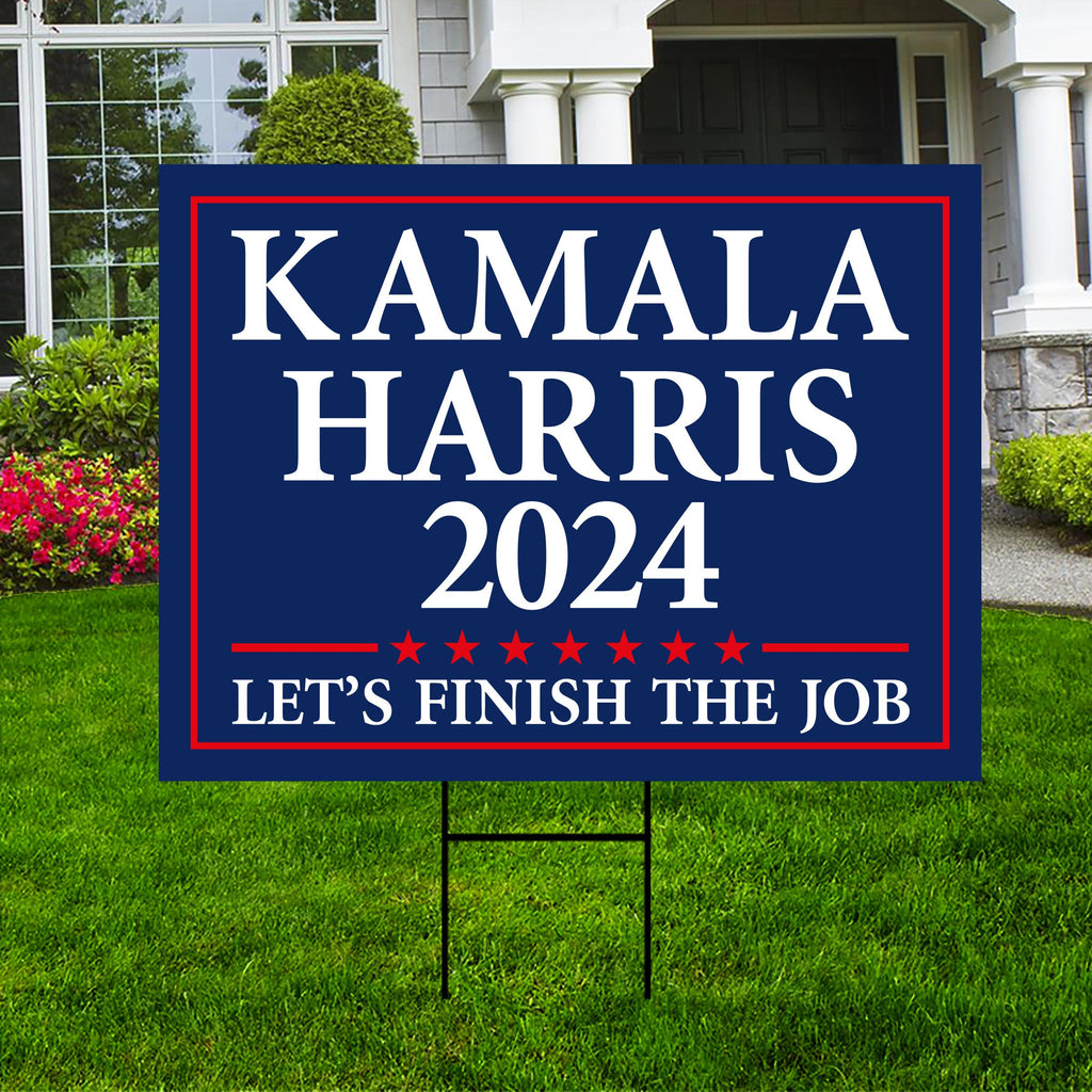 Kamala Harris 2024 Yard Sign - Coroplast Kamala Harris For President 2024 Lawn Sign, 2024 President Election Harris Signs with Metal H-Stake