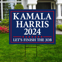 Kamala Harris 2024 Yard Sign - Coroplast Kamala Harris For President 2024 Lawn Sign, 2024 President Election Harris Signs with Metal H-Stake