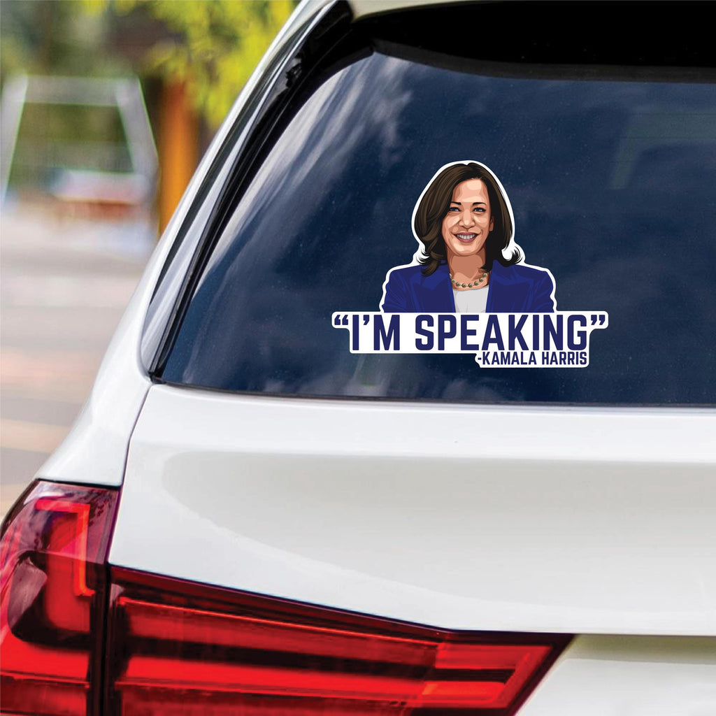 Kamala Harris 2024 Sticker Vinyl Decal, Harris For President 2024 Vinyl Sticker, I'm Speaking, Election Harris Bumper Sticker - 6" x 4.5"