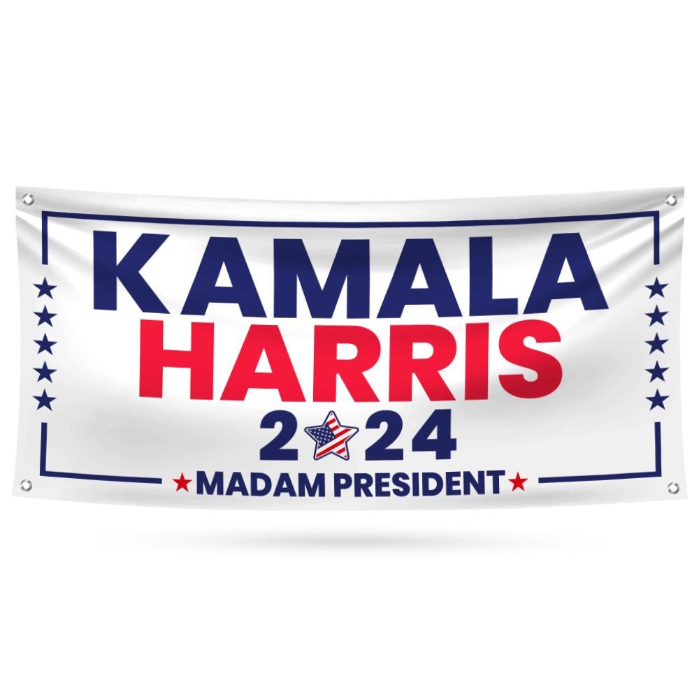 Kamala Harris 2024 Banner Sign, 13 Oz Kamala Harris For President 2024 ...