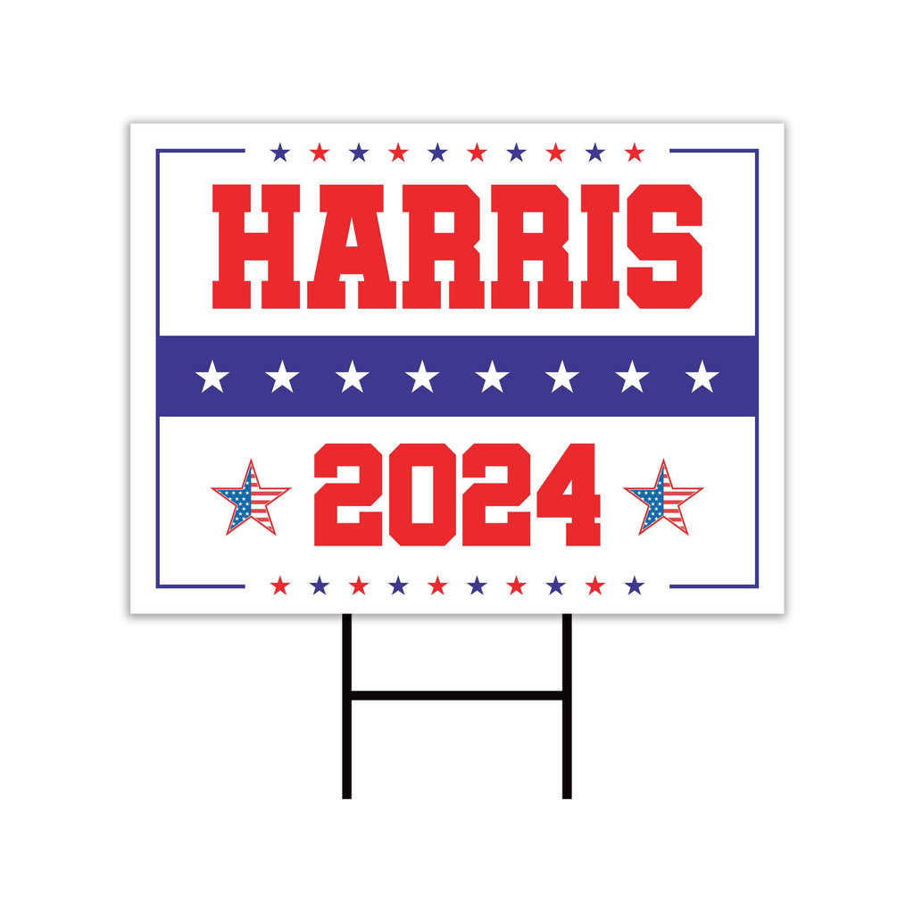 Kamala Harris 2024 Yard Sign - Coroplast Kamala Harris For President 2024 Lawn Sign, 2024 President Election Harris Signs with Metal H-Stake