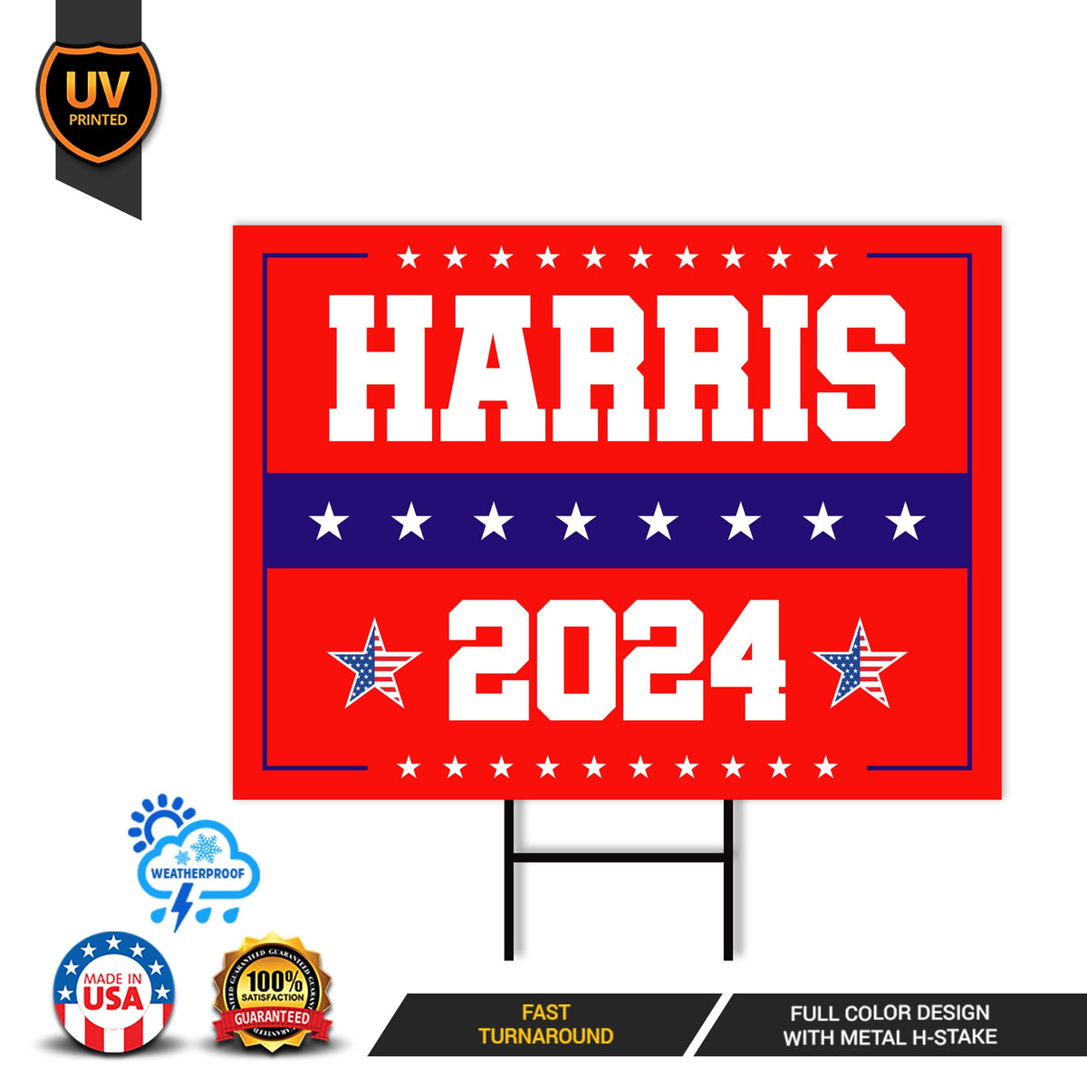 Kamala Harris 2024 Yard Sign - Coroplast Kamala Harris For President 2 ...