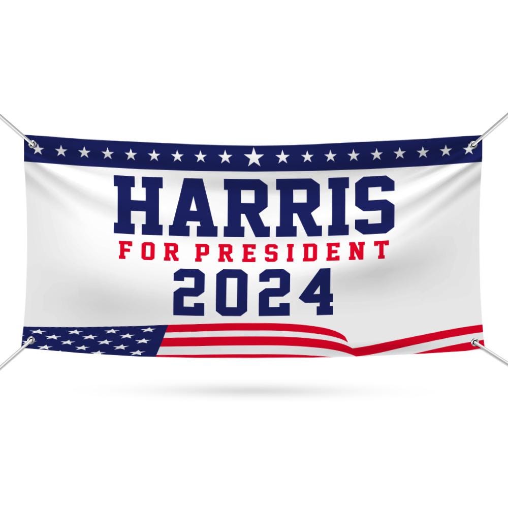 Kamala Harris 2024 Banner Sign, 13 Oz Kamala Harris For President 2024, President Election 2024, Harris Vinyl Banner with Metal Grommets