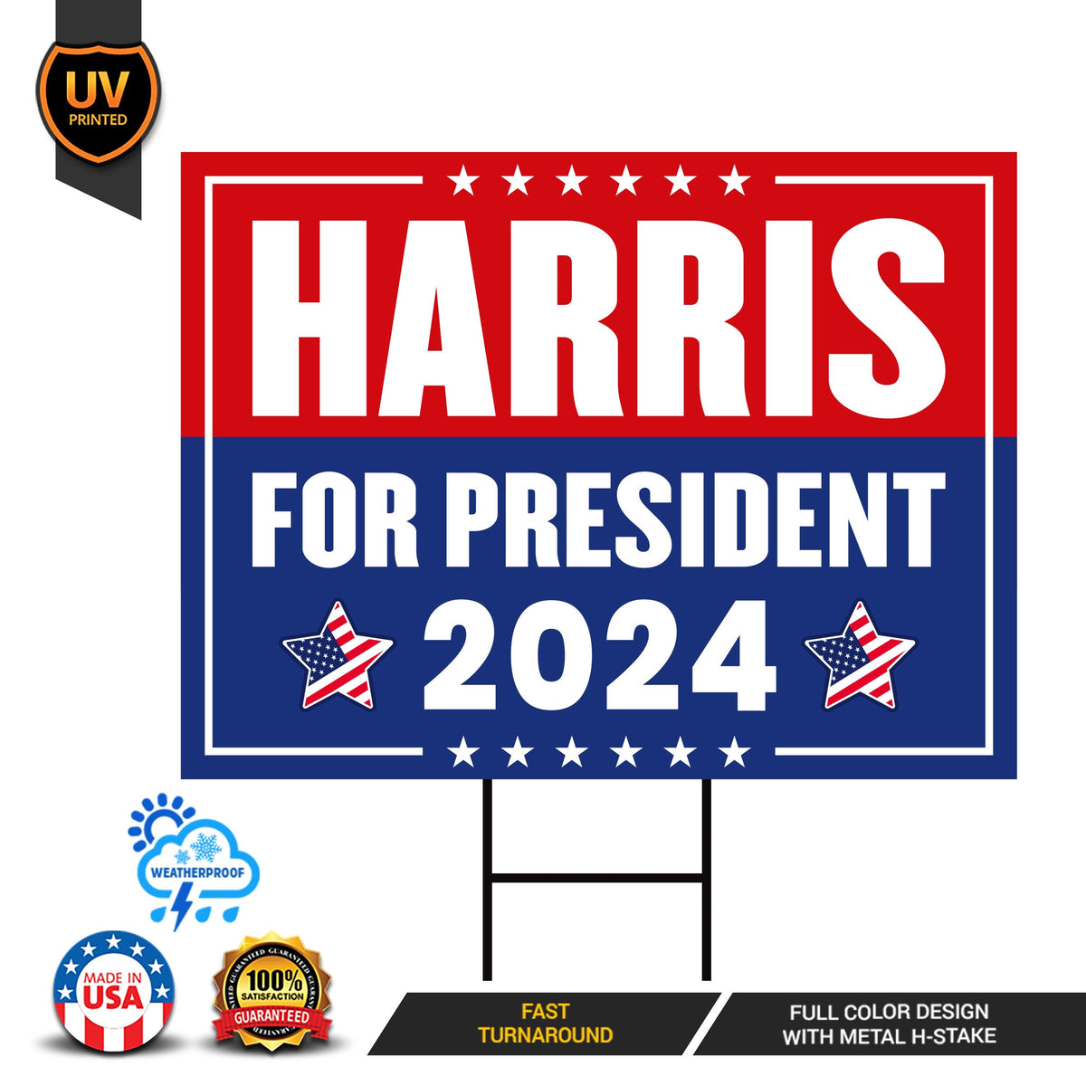 Kamala Harris 2024 Yard Sign - Coroplast Kamala Harris For President 2 ...