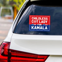 Kamala Harris 2024 Sticker Vinyl Decal, Harris For President 2024 Vinyl Sticker, Election, Childless Cat Ladies Bumper Sticker - 6" x 4.5"